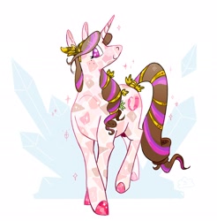 Size: 1866x1898 | Tagged: safe, artist:cracklewink, oc, oc only, pony, unicorn, female, headband, jewelry, mare, solo