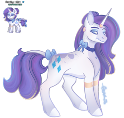 Size: 1085x1029 | Tagged: safe, artist:trashpanda czar, rarity, pony, pony town, g4, bow, concave belly, ear piercing, earring, horn, horn ring, jewelry, long hair, neck bow, piercing, ring, simple background, solo, tail, tail bow, transparent background