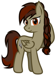 Size: 966x1304 | Tagged: safe, artist:saienyesha, oc, oc only, oc:pora hooft, pegasus, pony, 2024 community collab, derpibooru community collaboration, braid, looking at you, pegasus oc, simple background, smiling, solo, transparent background, wings