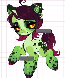 Size: 1715x2048 | Tagged: safe, artist:p0nyplanet, oc, oc only, pony, unicorn, abstract background, adoptable, ear piercing, earring, female, jewelry, mare, piercing, solo