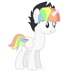 Size: 6000x6000 | Tagged: safe, artist:suramii, oc, oc:prismatic blitz, alicorn, pony, g4, absurd resolution, colored wings, female, mare, multicolored wings, simple background, solo, transparent background, vector, wings