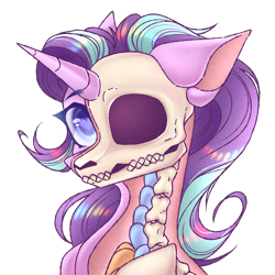 Size: 3000x3000 | Tagged: safe, artist:kreteen art, starlight glimmer, unicorn, collaboration:choose your starlight, freeny's hidden dissectibles, g4, bust, collaboration, female, floppy ears, heart, heart eyes, high res, mare, portrait, simple background, skull, solo, transparent background, wingding eyes