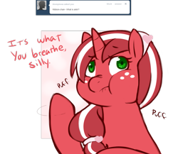 Size: 1199x1040 | Tagged: safe, artist:redintravenous, oc, oc:red ribbon, pony, unicorn, ask red ribbon, anonymous, ask, female, freckles, horn, mare, passepartout, simple background, solo, text, transparent background, unicorn oc