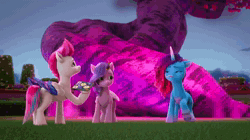 Size: 1920x1074 | Tagged: safe, screencap, misty brightdawn, pipp petals, zipp storm, pegasus, pony, unicorn, g5, my little pony: make your mark, my little pony: make your mark chapter 6, roots of all evil, spoiler:g5, spoiler:my little pony: make your mark, spoiler:my little pony: make your mark chapter 6, spoiler:mymc06e03, adorapipp, adorazipp, animated, cute, female, glowing, mare, mistybetes, photo, realization, rebirth misty, sound, stained glass, sudden realization, tree, webm