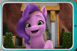 Size: 1528x1016 | Tagged: safe, screencap, pipp petals, pegasus, pony, g5, my little pony: make your mark, my little pony: make your mark chapter 6, roots of all evil, spoiler:g5, spoiler:my little pony: make your mark, spoiler:my little pony: make your mark chapter 6, spoiler:mymc06e03, animated, cellphone, cropped, female, garden, gif, i watch it for the ears, mare, one ear down, phone, solo, video call