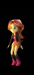 Size: 1170x2532 | Tagged: artist needed, source needed, safe, artist:creatorofpony, sunset shimmer, equestria girls, g4, 3d, black background, simple background, solo, squatting