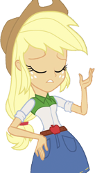 Size: 1380x2520 | Tagged: safe, edit, edited screencap, editor:homersimpson1983, screencap, applejack, human, equestria girls, g4, applejack's hat, background removed, clothes, cowboy hat, female, hat, not a vector, simple background, solo, transparent background