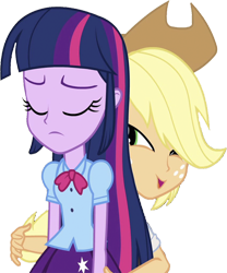 Size: 2092x2520 | Tagged: safe, edit, edited screencap, editor:homersimpson1983, screencap, applejack, twilight sparkle, human, equestria girls, g4, background removed, duo, high res, not a vector, simple background, transparent background