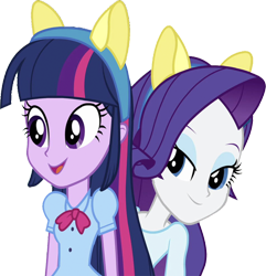 Size: 2427x2520 | Tagged: safe, edit, edited screencap, editor:homersimpson1983, screencap, rarity, twilight sparkle, human, equestria girls, g4, background removed, female, high res, not a vector, simple background, transparent background