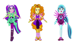 Size: 1146x697 | Tagged: safe, artist:ajosterio, adagio dazzle, aria blaze, sonata dusk, equestria girls, g4, my little pony equestria girls: rainbow rocks, boots, clothes, crystal guardian, female, gloves, high heel boots, shoes, simple background, the dazzlings, transparent background, trio, trio female