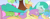 Size: 709x273 | Tagged: safe, screencap, applejack, rainbow dash, earth pony, pony, g4, lesson zero, season 2, background pony, cropped, female, galloping, heart, heart eyes, mare, offscreen character, unnamed character, unnamed pony, want it need it, wingding eyes