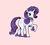 Size: 4096x3655 | Tagged: safe, artist:swollenbabyfat, rarity, pony, unicorn, g4, curved horn, female, horn, mare, neckerchief, pink background, raised hoof, simple background, solo, unshorn fetlocks