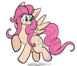 Size: 3500x3000 | Tagged: safe, artist:virmir, fluttershy, pinkie pie, pegasus, pony, g4, fusion, fusion:fluttershy, fusion:pinkie pie, grin, high res, simple background, smiling, solo, transparent background