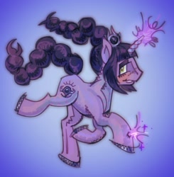 Size: 1921x1963 | Tagged: safe, artist:42yow, pony, unicorn, baldur's gate, female, magic, mare, ponified, scar, shadowheart, solo