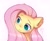 Size: 2560x2109 | Tagged: safe, artist:lerk, fluttershy, pegasus, pony, g4, blushing, bust, cute, ear fluff, female, frown, heart, high res, looking away, mare, portrait, shyabetes, signature, simple background, solo, white background