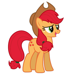 Size: 2500x2500 | Tagged: safe, artist:estories, color edit, edit, vector edit, applejack, earth pony, pony, g4, applejack's hat, colored, cowboy hat, female, hat, high res, mare, red hair, red mane, redhead, simple background, solo, transparent background, vector