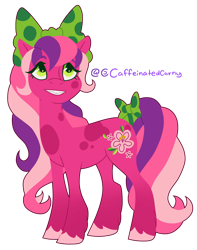 Size: 1196x1521 | Tagged: safe, artist:caffeinatedcarny, cheerilee (g3), earth pony, pony, g3, bow, bucktooth, coat markings, concave belly, gradient hooves, hair bow, markings, redesign, simple background, slender, smiling, solo, spots, tail, tail bow, thin, transparent background, unshorn fetlocks