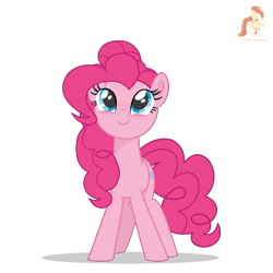 Size: 2000x2000 | Tagged: safe, artist:r4hucksake, pinkie pie, earth pony, pony, g4, base used, blushing, female, high res, looking up, mare, simple background, smiling, solo, transparent background