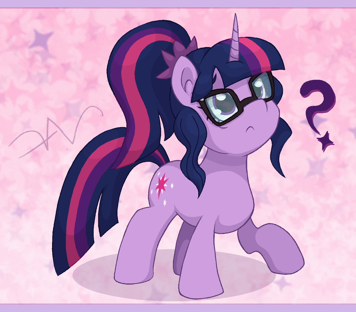 [cute,equestria girls,female,g4,glasses,mare,ponified,pony,question mark,safe,solo,twilight sparkle,unicorn,twiabetes,equestria girls ponified,artist:swasfews,sci-twi,unicorn sci-twi,sci-twiabetes]