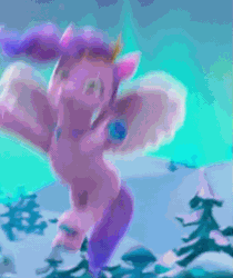 Size: 609x726 | Tagged: safe, screencap, misty brightdawn, pipp petals, violet frost, auroricorn, pegasus, pony, unicorn, g5, my little pony: make your mark, my little pony: make your mark chapter 6, secrets of starlight, spoiler:g5, spoiler:my little pony: make your mark, spoiler:my little pony: make your mark chapter 6, spoiler:mymc06e04, animated, cropped, dancing, female, gif, mare, offscreen character, rebirth misty