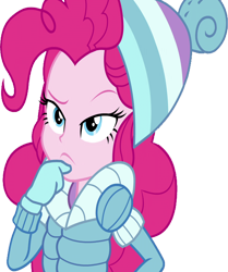 Size: 2106x2520 | Tagged: safe, edit, edited screencap, editor:homersimpson1983, screencap, pinkie pie, human, equestria girls, equestria girls specials, g4, my little pony equestria girls: better together, my little pony equestria girls: holidays unwrapped, background removed, clothes, high res, not a vector, simple background, solo, transparent background, winter outfit