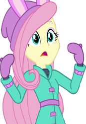 Size: 1743x2520 | Tagged: safe, edit, edited screencap, editor:mrtoonlover83, screencap, fluttershy, human, equestria girls, g4, background removed, clothes, female, not a vector, open mouth, simple background, skinny, solo, thin, transparent background, winter outfit