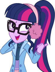 Size: 1939x2520 | Tagged: safe, edit, edited screencap, editor:homersimpson1983, screencap, sci-twi, twilight sparkle, human, equestria girls, g4, background removed, clothes, earmuffs, female, glasses, not a vector, simple background, solo, transparent background, winter outfit