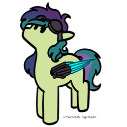 Size: 3000x3000 | Tagged: safe, artist:purple wingshade, oc, oc:agroga, pony, cute, female, goggles, high res, mare, multicolored hair, simple background, small, solo, transparent background