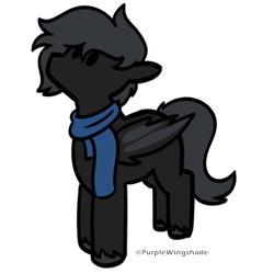 Size: 3000x3000 | Tagged: safe, artist:purple wingshade, oc, oc:duncan cutler, bat pony, pony, bat pony oc, bat wings, clothes, cute, high res, male, scarf, simple background, small, solo, stallion, transparent background, wings