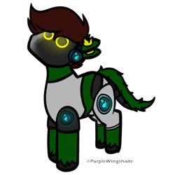 Size: 3000x3000 | Tagged: safe, artist:purple wingshade, oc, oc only, oc:howi, cyborg, original species, pony, protogen, robot, robot pony, clothes, ear fluff, glowing, glowing eyes, headset, high res, male, simple background, solo, stallion, tail, transparent background