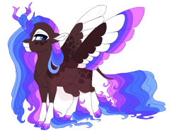 Size: 3600x2700 | Tagged: safe, artist:gigason, oc, oc only, oc:mystery aura, hybrid, kirin, winged kirin, closed mouth, coat markings, colored hooves, colored horn, colored wings, facial markings, gradient hooves, high res, horn, hybrid oc, kirin hybrid, leonine tail, long feather, long fetlocks, looking back, male, mealy mouth (coat marking), multicolored horn, multicolored wings, obtrusive watermark, offspring, parent:fluttershy, parent:oc:ice shard, parents:canon x oc, raised hoof, simple background, socks (coat markings), solo, spread wings, stallion, tail, transparent background, unamused, watermark, wings