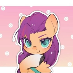 Size: 400x400 | Tagged: artist needed, safe, sunny starscout, earth pony, pony, g5, eyebrows, eyebrows visible through hair, female, looking at you, mare, solo