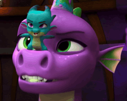 Size: 1346x1074 | Tagged: safe, screencap, sparky sparkeroni, spike, dragon, g5, my little pony: make your mark, my little pony: make your mark chapter 6, roots of all evil, animated, dragon lord spike, dragonfire, fire, fire breath, fire magic, gif, misleading thumbnail, older, older spike, spike (g5), teleportation
