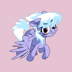 Size: 2000x2000 | Tagged: safe, artist:fakkajohan, cloudchaser, pegasus, pony, g4, colored sketch, eyebrows, eyebrows visible through hair, female, high res, looking at you, looking up, red background, simple background, sketch, smiling, smirk, solo, spread wings, wings
