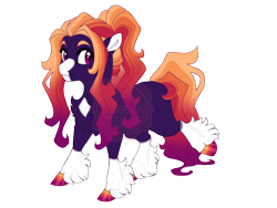 Size: 3600x2700 | Tagged: safe, artist:gigason, oc, oc only, oc:pomegranate dusk, earth pony, pony, chest fluff, closed mouth, clothes, coat markings, colored hooves, earth pony oc, facial markings, female, gradient hooves, gradient mane, gradient tail, high res, mare, offspring, parent:oc:raspberry sunset, parent:oc:raven wing, parents:oc x oc, ponytail, purple eyes, raised hoof, simple background, smiling, snip (coat marking), socks, solo, tail, transparent background, unshorn fetlocks
