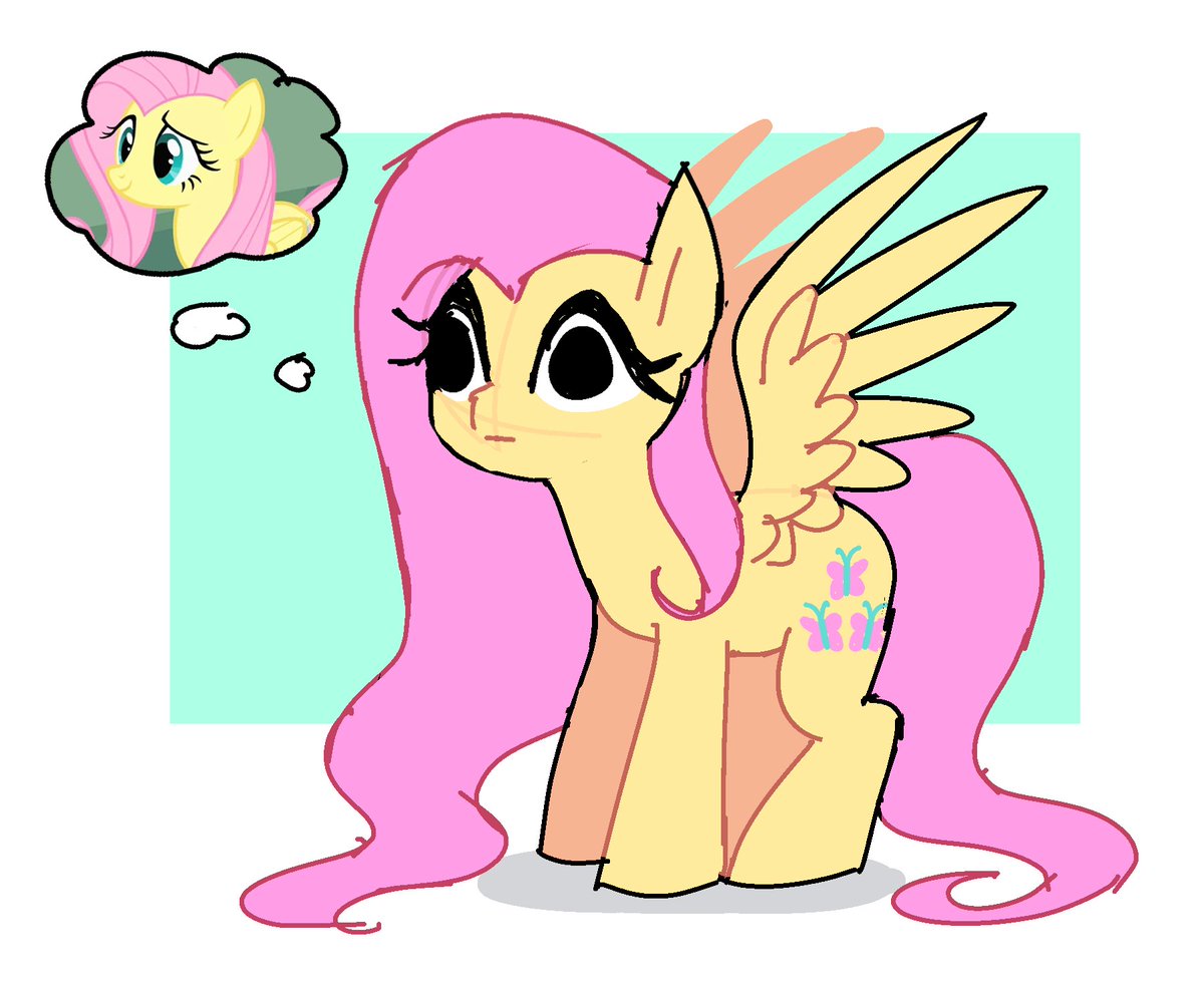 [confused,cute,female,fluttershy,g4,mare,pegasus,pony,safe,solo,thought bubble,shyabetes,artist:syrupyyy,disassociating]