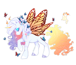 Size: 1812x1533 | Tagged: safe, artist:shady-bush, oc, oc only, original species, scented pony, butterfly wings, closed species, simple background, solo, transparent background, wings