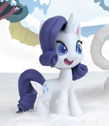 Size: 1184x1372 | Tagged: safe, edit, edited screencap, screencap, rarity, pony, unicorn, g4, g4.5, my little pony: stop motion short, snow pony contest (short), cute, smiling, snow, solo