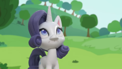 Size: 1920x1080 | Tagged: safe, screencap, rarity, pony, unicorn, g4, g4.5, gem of a problem, my little pony: stop motion short, cute, nervous, solo