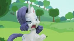 Size: 1920x1080 | Tagged: safe, screencap, rarity, pony, unicorn, g4, g4.5, gem of a problem, my little pony: stop motion short, complaining, cute, funny, solo