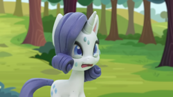 Size: 1920x1080 | Tagged: safe, screencap, rarity, pony, unicorn, g4, g4.5, gem of a problem, my little pony: stop motion short, cute, distressed, solo, sweat, sweating profusely