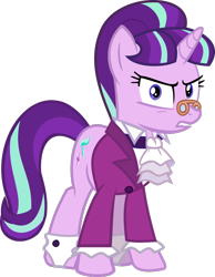 Size: 620x797 | Tagged: safe, artist:retroponybro, snowfall frost, starlight glimmer, unicorn, a hearth's warming tail, g4, 1700s, angry, clothes, female, inkscape, looking at you, outfit, simple background, transparent background, vector