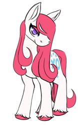 Size: 656x1053 | Tagged: safe, artist:primrosedinocat, lovin' kisses, earth pony, pony, g1, colored hooves, female, heart, heart eyes, lidded eyes, looking at you, mare, simple background, smiling, solo, tail, transparent background, unshorn fetlocks, wingding eyes