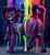 Size: 2200x2400 | Tagged: safe, artist:sinnah, oc, oc only, earth pony, pony, angry, butt, choker, dock, ears back, featureless crotch, gritted teeth, high res, looking at you, looking back, looking back at you, plot, rainbow, sharp teeth, solo, spiked choker, tail, teeth