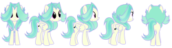 Size: 4316x1200 | Tagged: safe, artist:lustrebeam, oc, oc only, oc:lustrebeam, pegasus, looking straight, magenta eyes, mole, pegasus oc, reference sheet, simple background, solo, teal mane, transparent background, turnaround