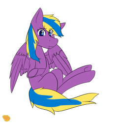 Size: 3800x3800 | Tagged: safe, artist:quinty-imara, oc, oc only, oc:nila, pegasus, pony, blue eyes, blue mane, blue tail, high res, no source available, simple background, tail, transparent background, yellow mane, yellow tail