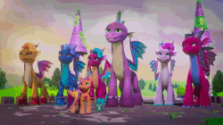 Size: 1920x1078 | Tagged: safe, screencap, blaize skysong, fountain (g5), hitch trailblazer, izzy moonbow, jade (g5), lava (g5), luxxe, misty brightdawn, pipp petals, sparky sparkeroni, spike, sunny starscout, zipp storm, alicorn, dragon, earth pony, pegasus, pony, unicorn, g5, my little pony: make your mark, my little pony: make your mark chapter 6, roots of all evil, spoiler:g5, spoiler:my little pony: make your mark, spoiler:my little pony: make your mark chapter 6, spoiler:mymc06e03, animated, dragon lord spike, female, male, mane five, mane six (g5), mane stripe sunny, mare, older, older spike, race swap, rebirth misty, sound, stallion, sunnycorn, webm