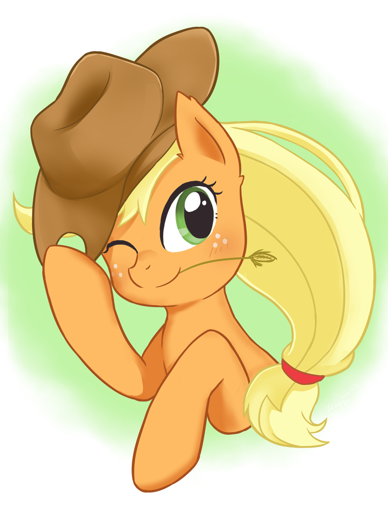 3260294 Safe Artist Feiyyx Applejack Earth Pony G4 Blushing