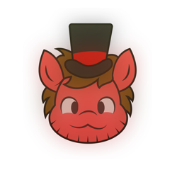 Size: 1221x1221 | Tagged: safe, artist:epsipeppower, oc, oc:professor venturer, bust, commission, gift art, hat, icon, stubble, top hat, ych result