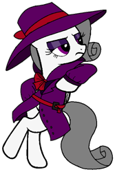 Size: 417x623 | Tagged: safe, artist:noi kincade, oc, oc only, oc:oliver spade, pegasus, pony, g4, bipedal, clothes, detective, eyeshadow, fedora, hat, leaning, makeup, simple background, solo, transparent background, trenchcoat